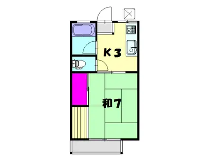 シティハイム宮代(1K/2階)の間取り写真