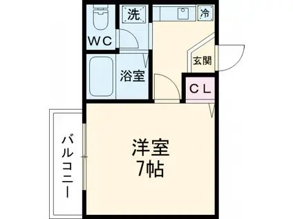 エーデルワイス(1K/1階)の間取り写真