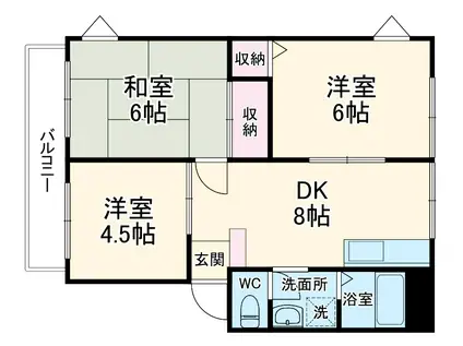 サニーヒル三田(3DK/1階)の間取り写真