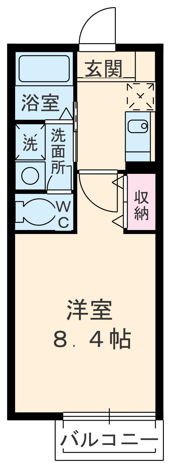 リブレア豊Ⅱ(1K/1階)の間取り写真