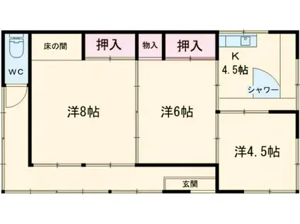 常磐線 常陸多賀駅 徒歩21分 1階建 築69年(3K)の間取り写真