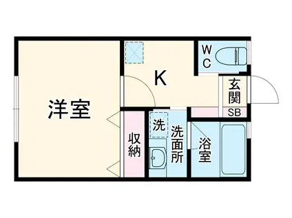 クラウンハイツ2(1K/1階)の間取り写真