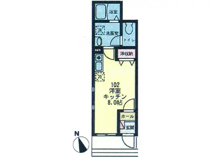 ジュネス久里浜(ワンルーム/1階)の間取り写真