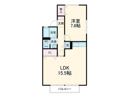 メゾン甲西B(1LDK/2階)の間取り写真