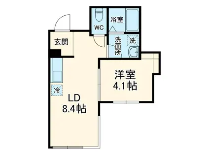 小田急電鉄小田原線 伊勢原駅 徒歩15分 2階建 築3年(1LDK/1階)の間取り写真