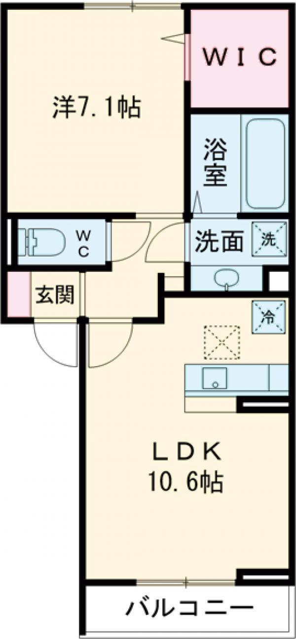 トリア テュラー(1LDK/1階)の間取り写真