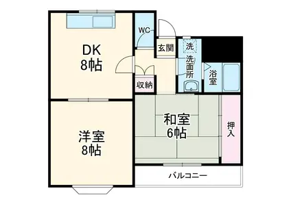 栄グランドハウス(2DK/3階)の間取り写真