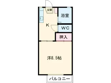 ハウス寿々木A棟(1K/2階)の間取り写真