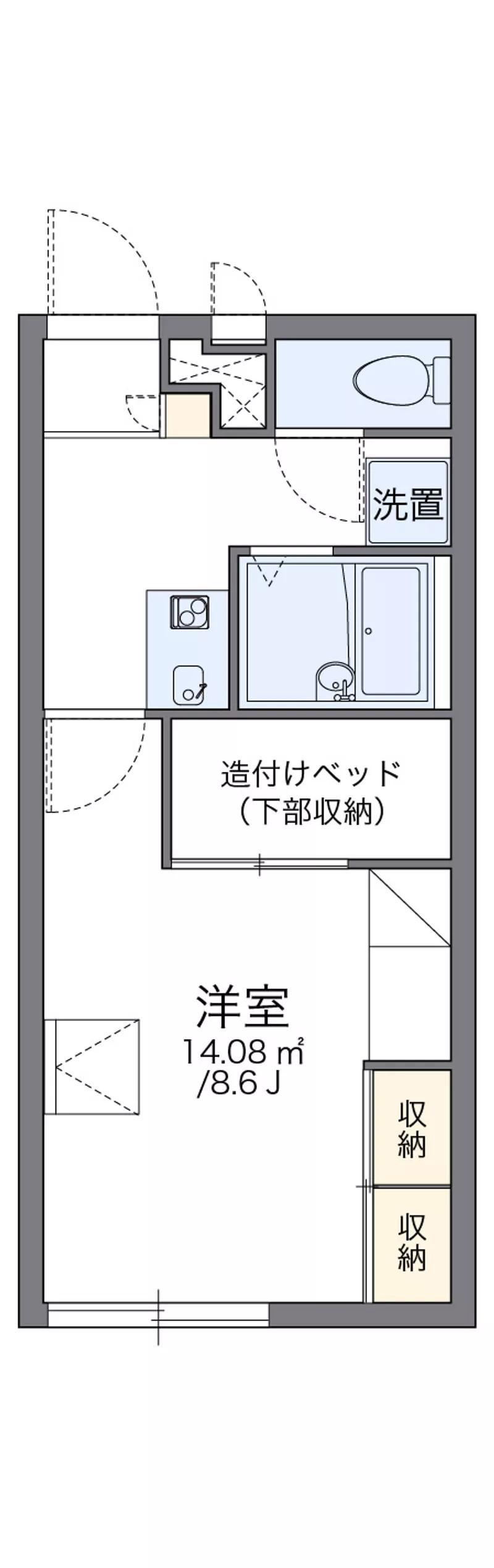 レオパレスジュネス湘南(1K/2階)の間取り写真