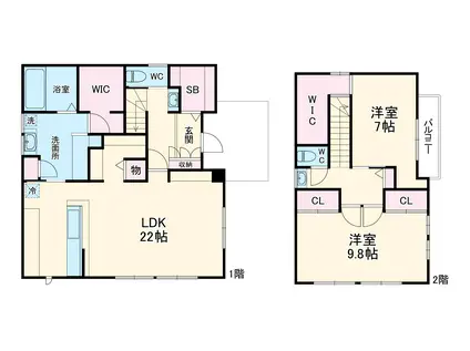 近鉄名古屋線 川原町駅 徒歩6分 2階建 築4年(2LDK)の間取り写真