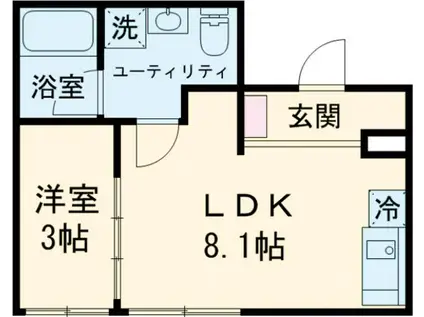 コルビジェⅢ(1LDK/1階)の間取り写真