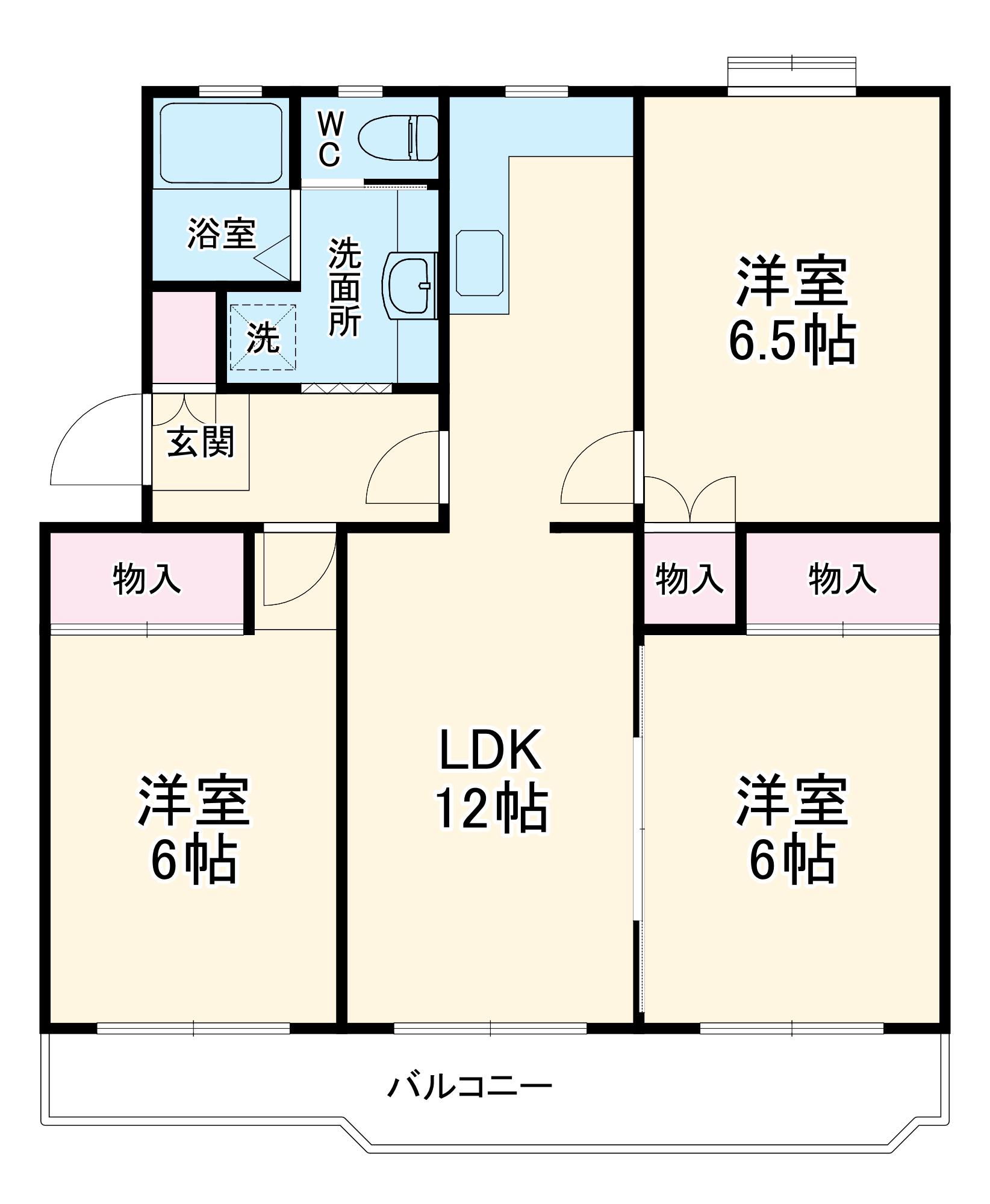 宮前平アベリア(3LDK/2階)の間取り写真