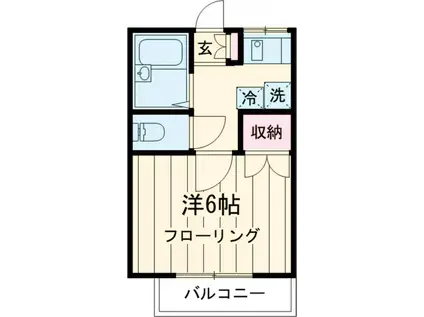 第6松屋コーポ(1K/2階)の間取り写真