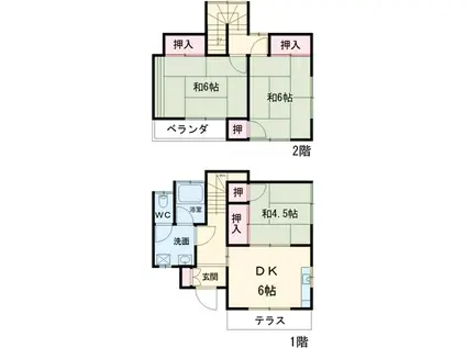 冨澤ハウス(3DK/1階)の間取り写真