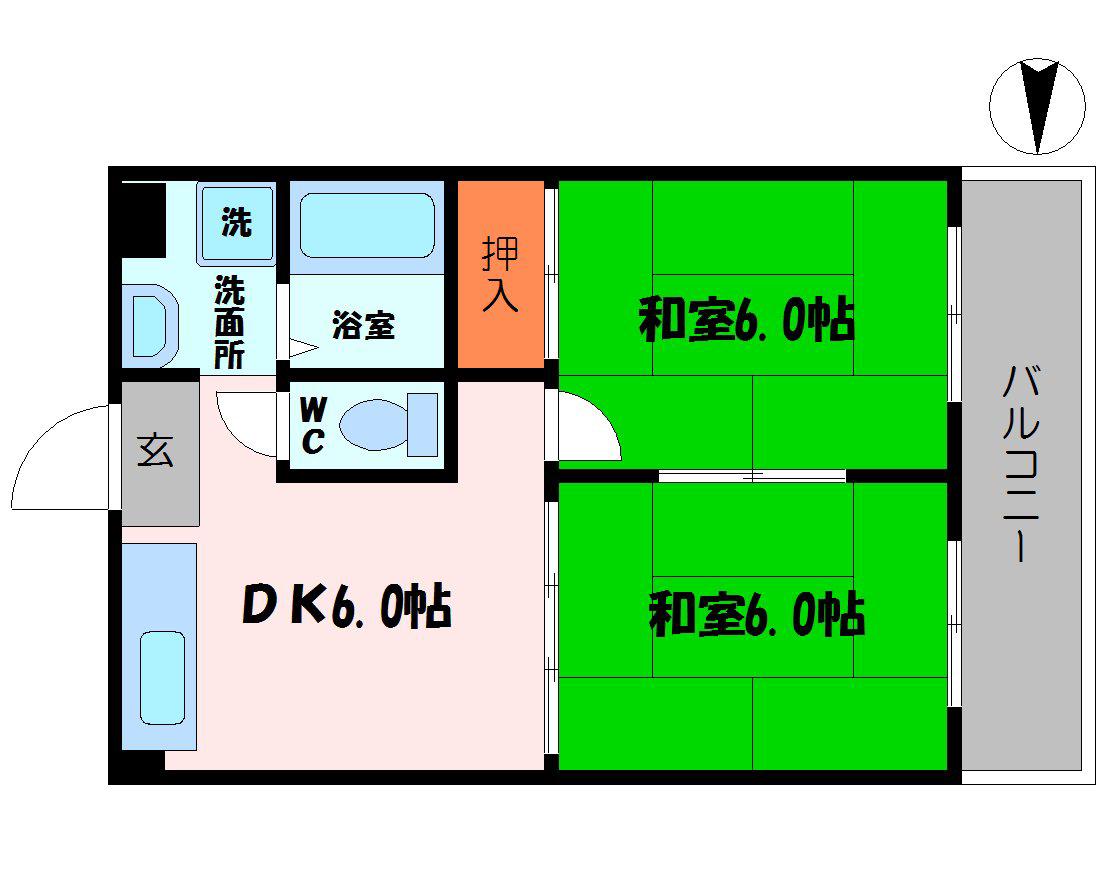 MIWA第3ビル(2DK/5階)の間取り写真