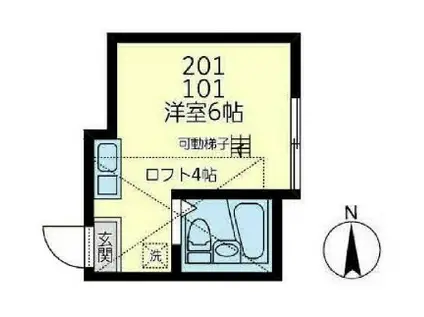 ユナイト藤崎アンドロメダ(ワンルーム/1階)の間取り写真