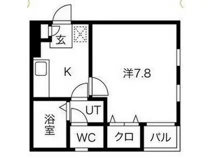 A-LEGATO鳥居西通(1K/3階)の間取り写真