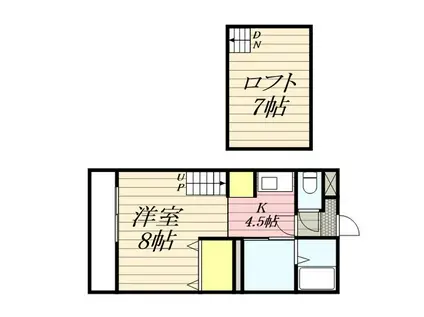 ララヒルズ PART1(1K/2階)の間取り写真