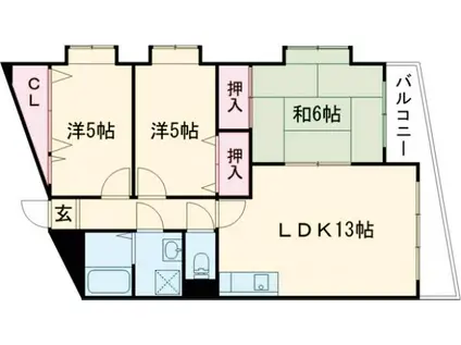 ハイエスト桂(3LDK/3階)の間取り写真