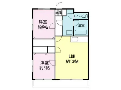 メゾンデンベイΑ(2LDK/3階)の間取り写真
