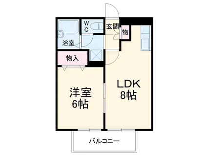 グリーンサイドヴィラⅡ(1LDK/1階)の間取り写真