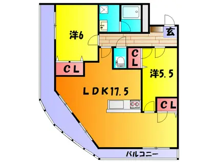 ファイブシティ(2LDK/8階)の間取り写真