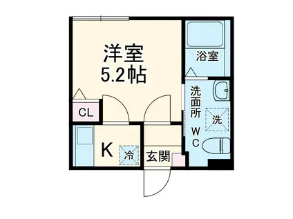 ベイルーム川崎平間(1K/1階)の間取り写真