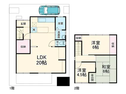 高山本線 鵜沼駅 徒歩13分 2階建 築57年(3LDK)の間取り写真