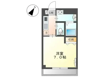 OAK TREE (1K/2階)の間取り写真