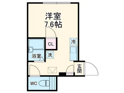 YUKIドミール新小岩(ワンルーム/1階)の間取り写真