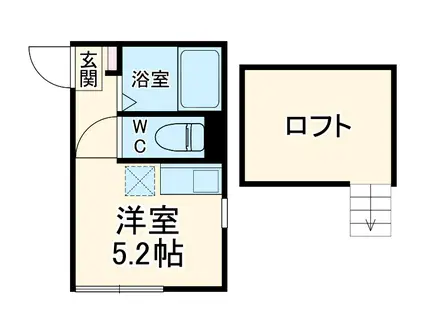 G・Aヒルズ 日吉・井田(ワンルーム/1階)の間取り写真