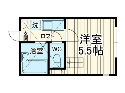 カーム川崎宿河原(1K/1階)の間取り写真