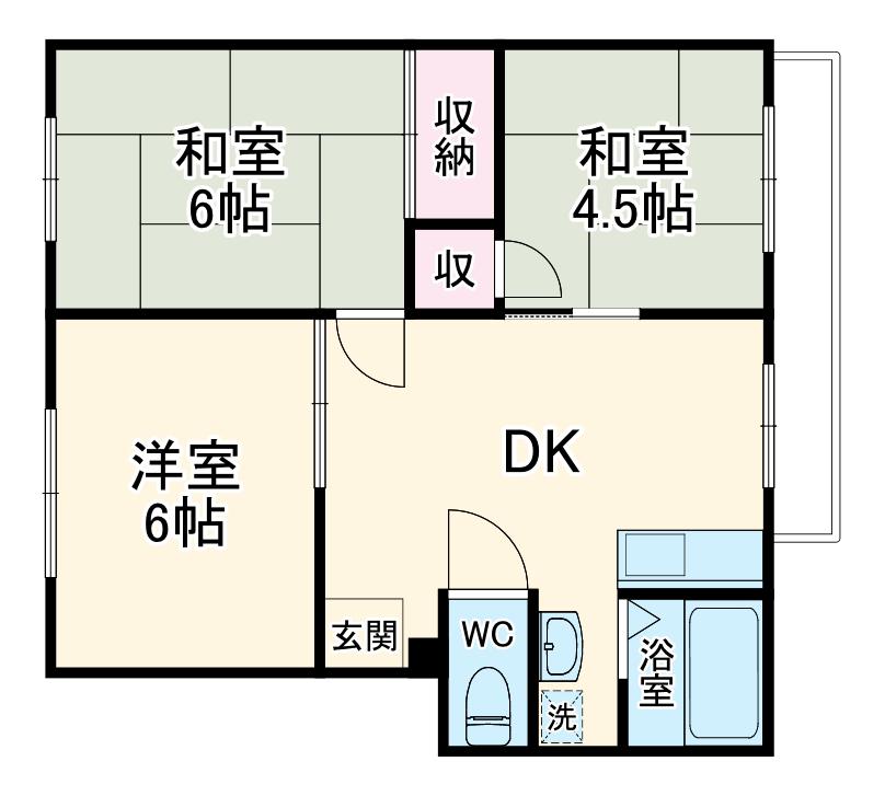サープライス伊勢原PⅠⅠⅠ(3DK/2階)の間取り写真