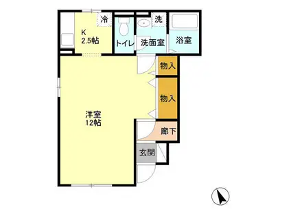 マスカレード(1K/1階)の間取り写真