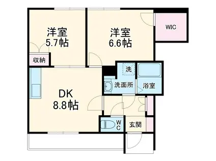 VILLA・FIRENZE A棟(2DK/1階)の間取り写真