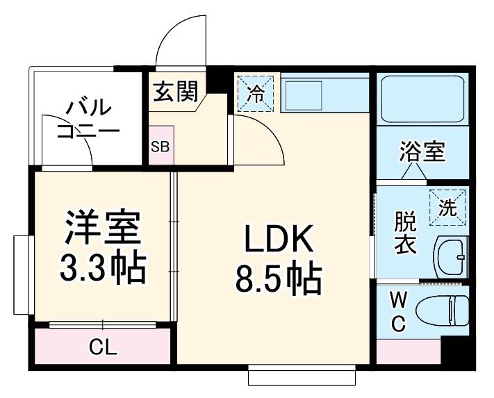シャルム名古屋Ⅱ(1LDK/2階)の間取り写真