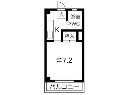 コーポ中村3(1K/1階)の間取り写真