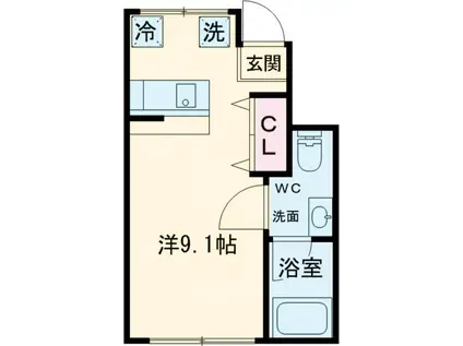 エルセレッソ桜丘(ワンルーム/1階)の間取り写真