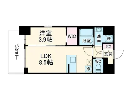 エスリードレジデンス梅田マークス(1LDK/7階)の間取り写真