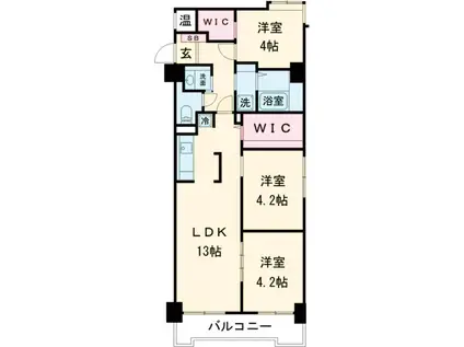 シティマンション平尾(3LDK/4階)の間取り写真