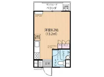ケイコー樋川マンション(ワンルーム/2階)の間取り写真
