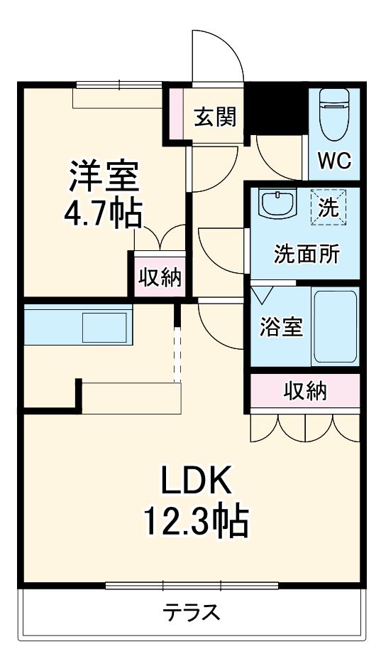 LA・MER(1LDK/1階)の間取り写真