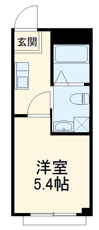 フェリジータ(1K/2階)の間取り写真