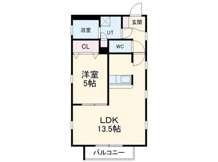 COURAGE SQUARE1(1LDK/1階)の間取り写真