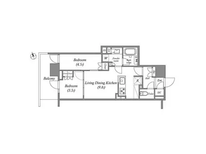 NIDO南千住(2LDK/10階)の間取り写真