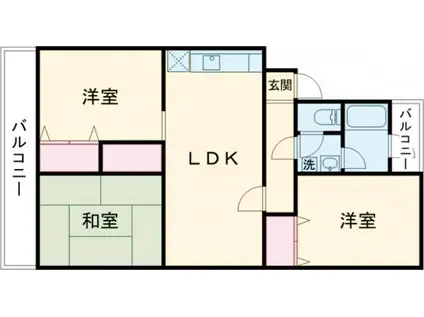 古天神ハイツ(3LDK/5階)の間取り写真