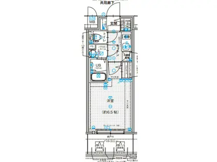 エスリード大阪デュアルゲート(1K/8階)の間取り写真