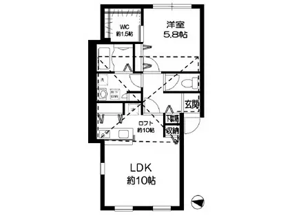 PRIMA NOZZE 柏弐番館(1LDK/2階)の間取り写真