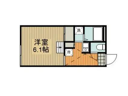 ハイツ市川屋(1K/2階)の間取り写真