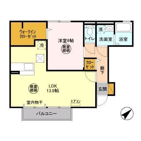 ポルテボヌールⅡ(1LDK/1階)の間取り写真